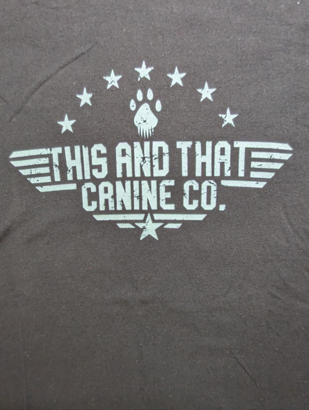 This & That Canine Co Graphic T-Shirt Black Paw Star Wings Small Medium Unisex